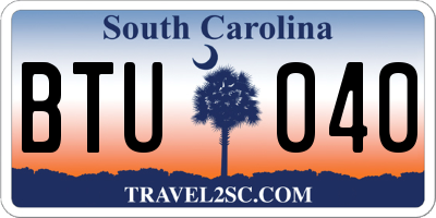 SC license plate BTU040
