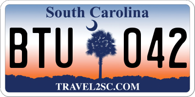 SC license plate BTU042