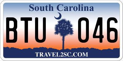 SC license plate BTU046