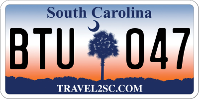 SC license plate BTU047