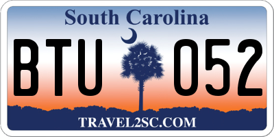 SC license plate BTU052