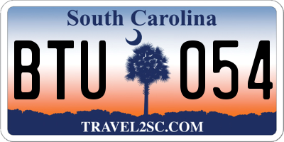 SC license plate BTU054