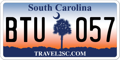 SC license plate BTU057