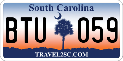 SC license plate BTU059