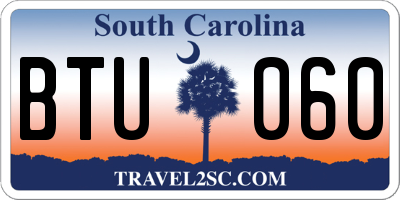 SC license plate BTU060