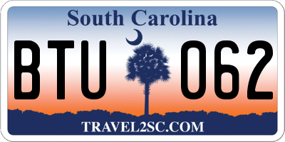 SC license plate BTU062