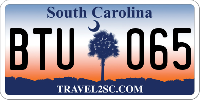 SC license plate BTU065