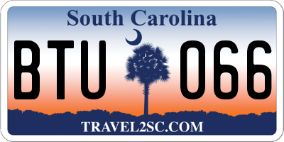 SC license plate BTU066