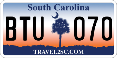SC license plate BTU070