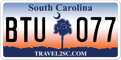 SC license plate BTU077