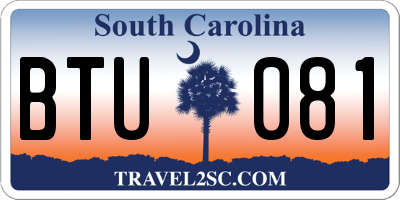 SC license plate BTU081