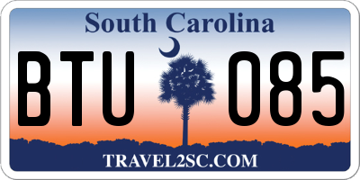 SC license plate BTU085