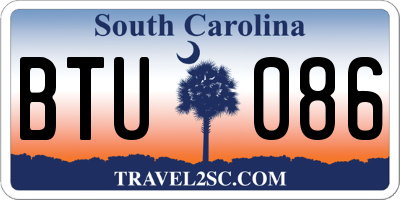 SC license plate BTU086