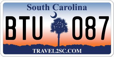 SC license plate BTU087