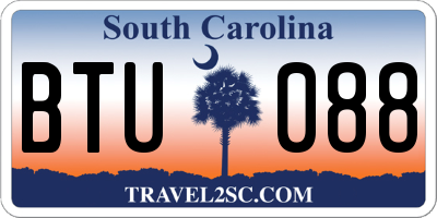 SC license plate BTU088