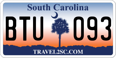 SC license plate BTU093
