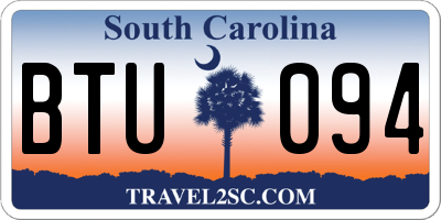 SC license plate BTU094