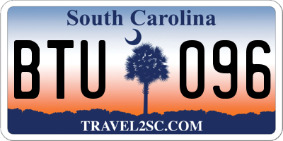 SC license plate BTU096