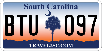 SC license plate BTU097