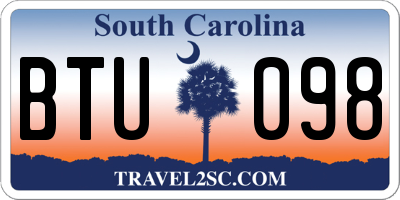SC license plate BTU098