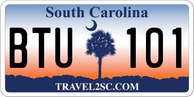 SC license plate BTU101
