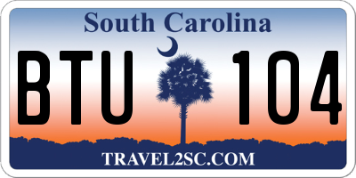 SC license plate BTU104