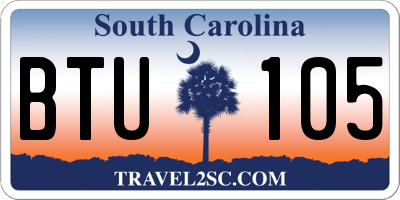 SC license plate BTU105