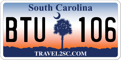 SC license plate BTU106