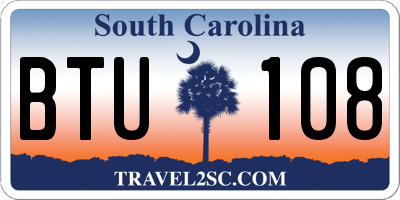 SC license plate BTU108