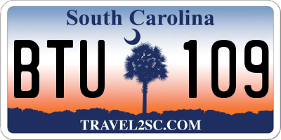 SC license plate BTU109