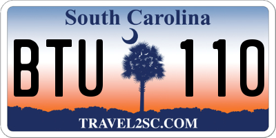 SC license plate BTU110