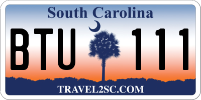SC license plate BTU111