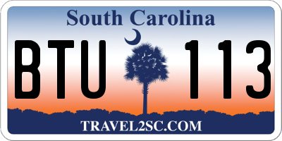 SC license plate BTU113