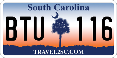 SC license plate BTU116