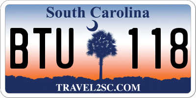 SC license plate BTU118