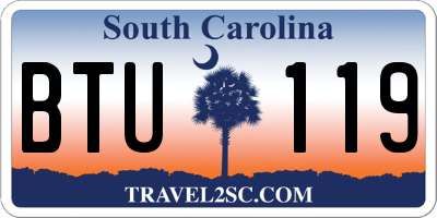SC license plate BTU119