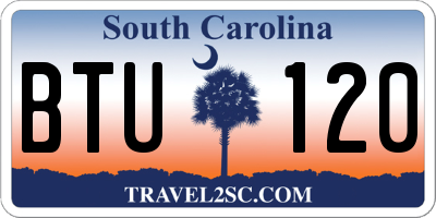 SC license plate BTU120