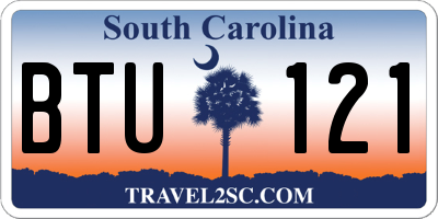 SC license plate BTU121