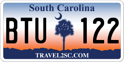 SC license plate BTU122