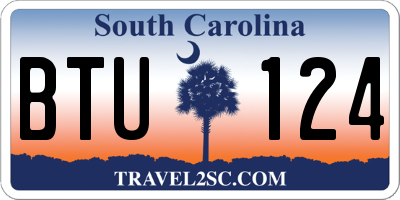 SC license plate BTU124