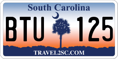 SC license plate BTU125