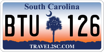 SC license plate BTU126