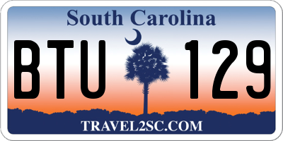 SC license plate BTU129