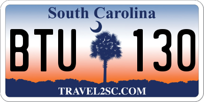 SC license plate BTU130