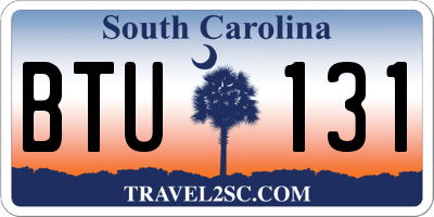 SC license plate BTU131