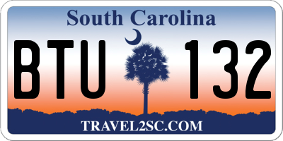 SC license plate BTU132