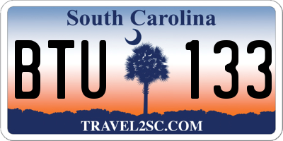 SC license plate BTU133