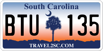 SC license plate BTU135
