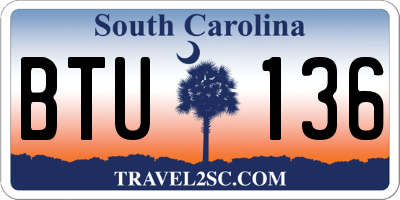 SC license plate BTU136
