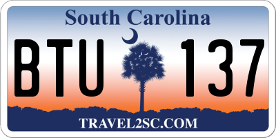 SC license plate BTU137